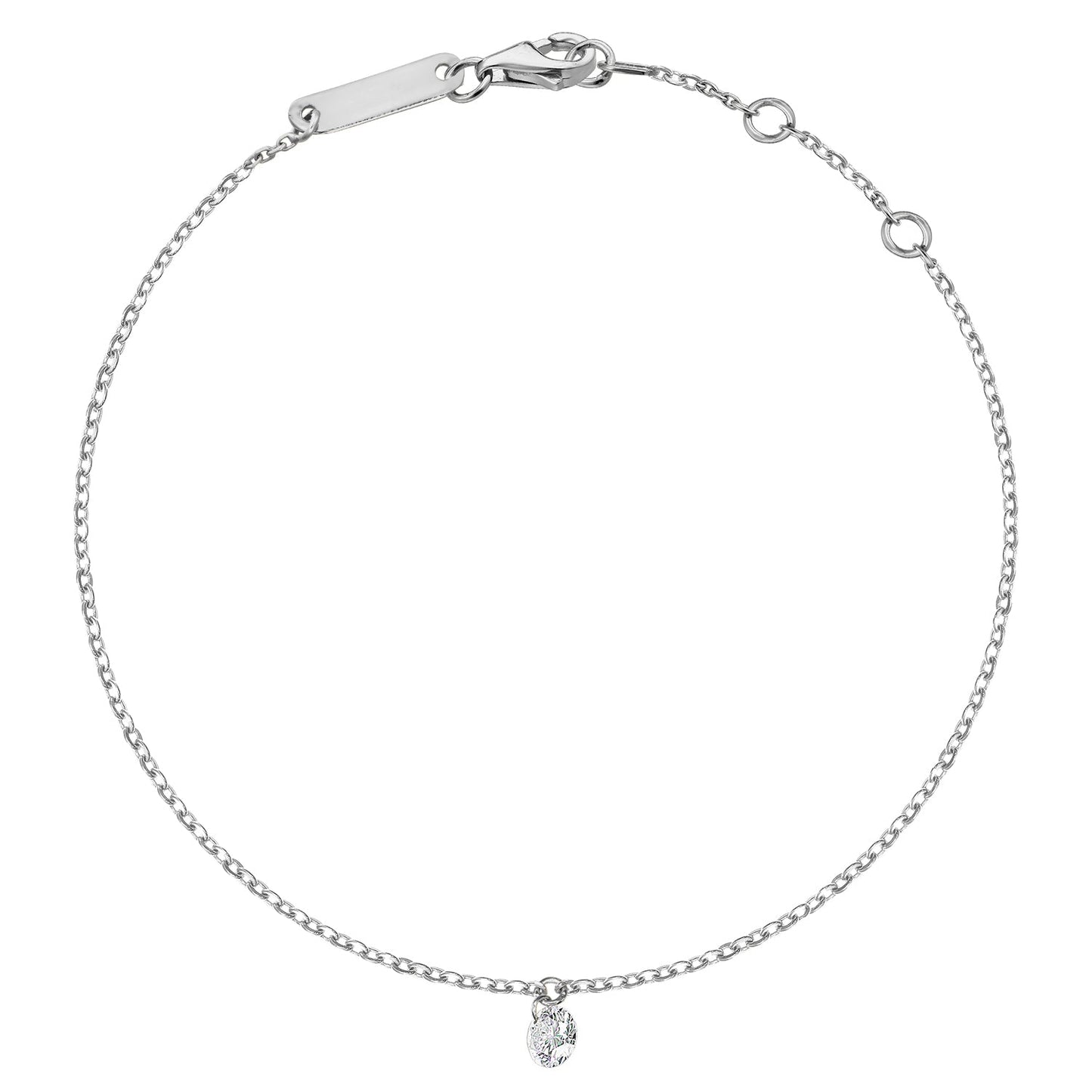Gold Bracelet 14K (585) Wispy with Diamonds 0.10 ct - White