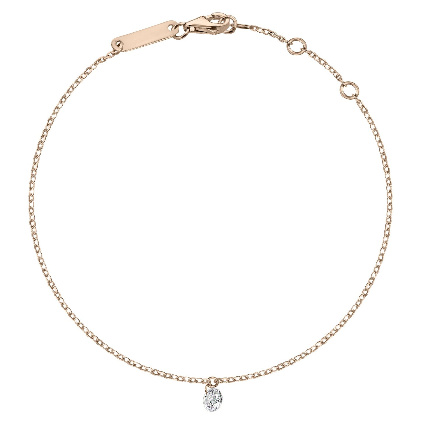 Gold Bracelet 14K (585) Wispy with Diamonds 0.10 ct - Pink