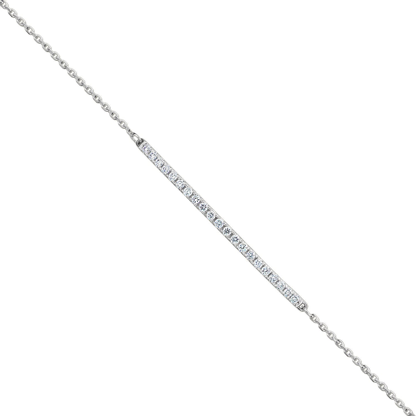 Gold Bracelet 14K (585) Stun with Diamonds 0.17 ct - White