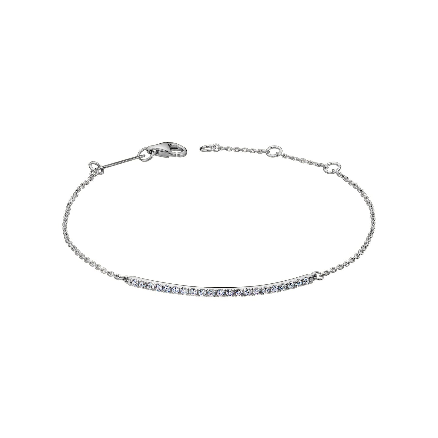 Gold Bracelet 14K (585) Stun with Diamonds 0.17 ct - White
