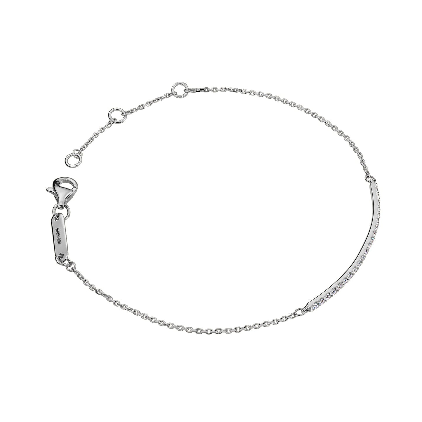 Gold Bracelet 14K (585) Stun with Diamonds 0.17 ct - White