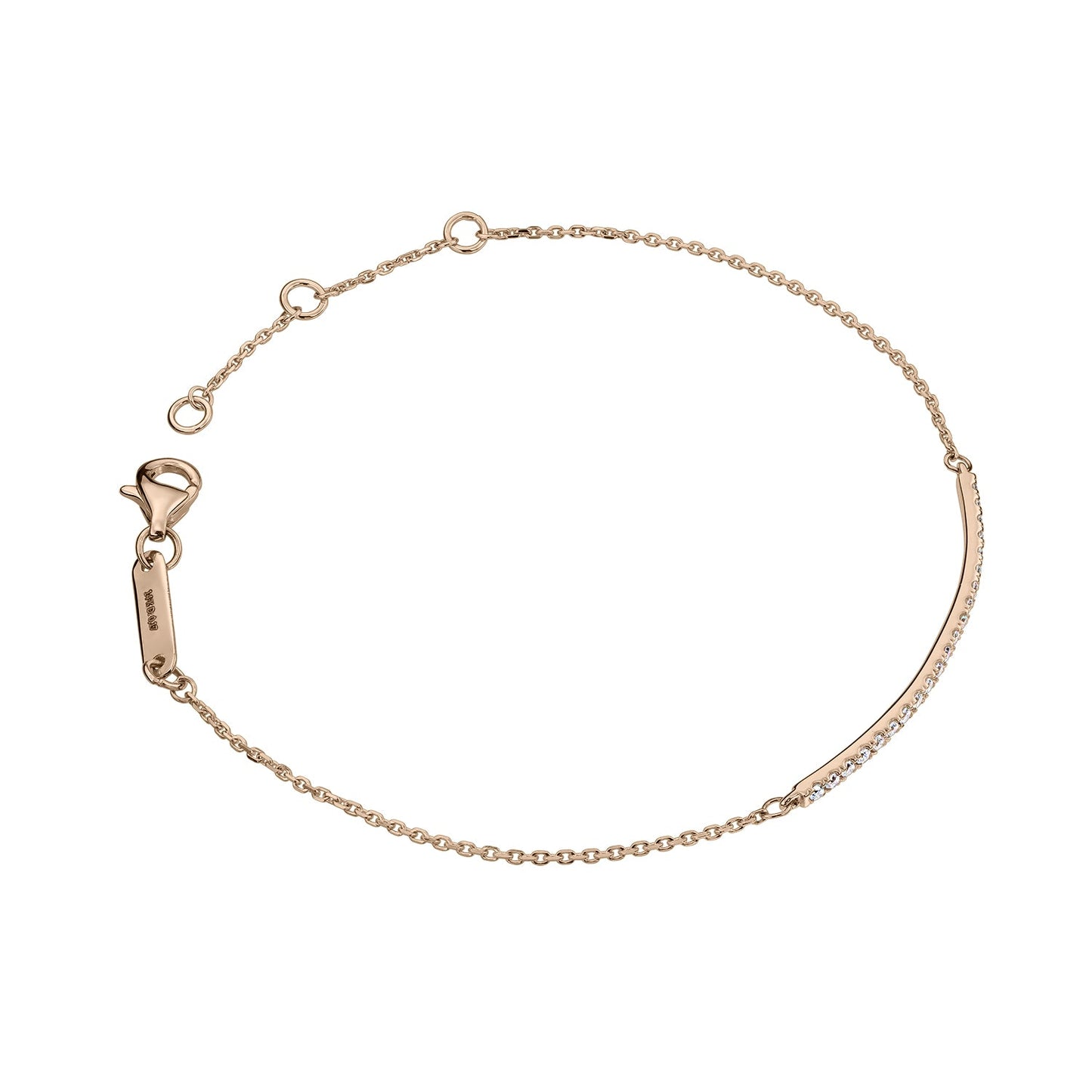 Gold Bracelet 14K (585) Stun with Diamonds 0.17 ct - Pink