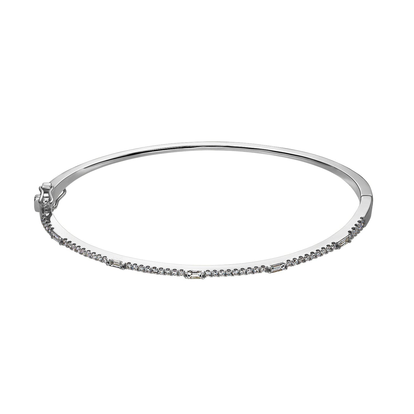 Gold Bangle 14K (585) Lure with Diamonds 0.55 ct - White