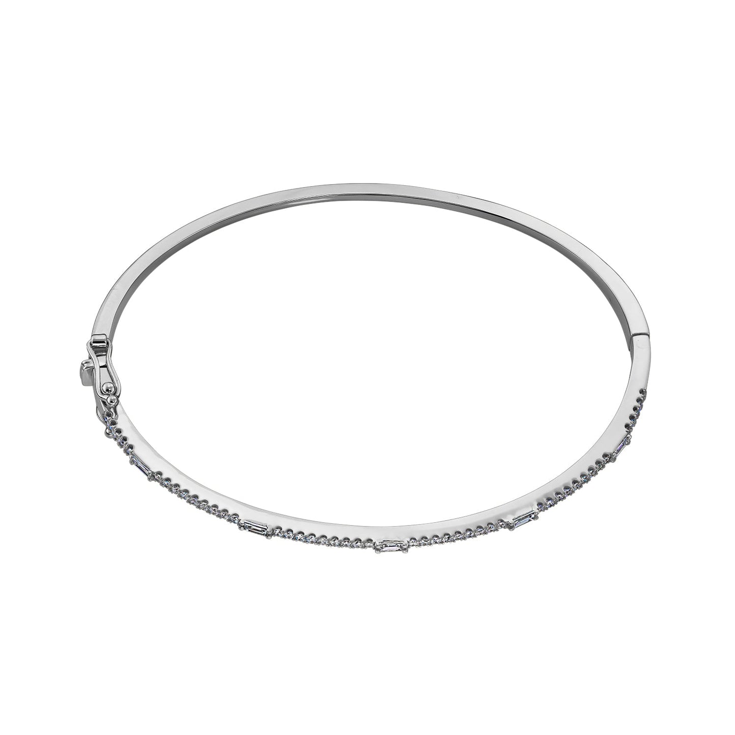 Gold Bangle 14K (585) Lure with Diamonds 0.55 ct - White