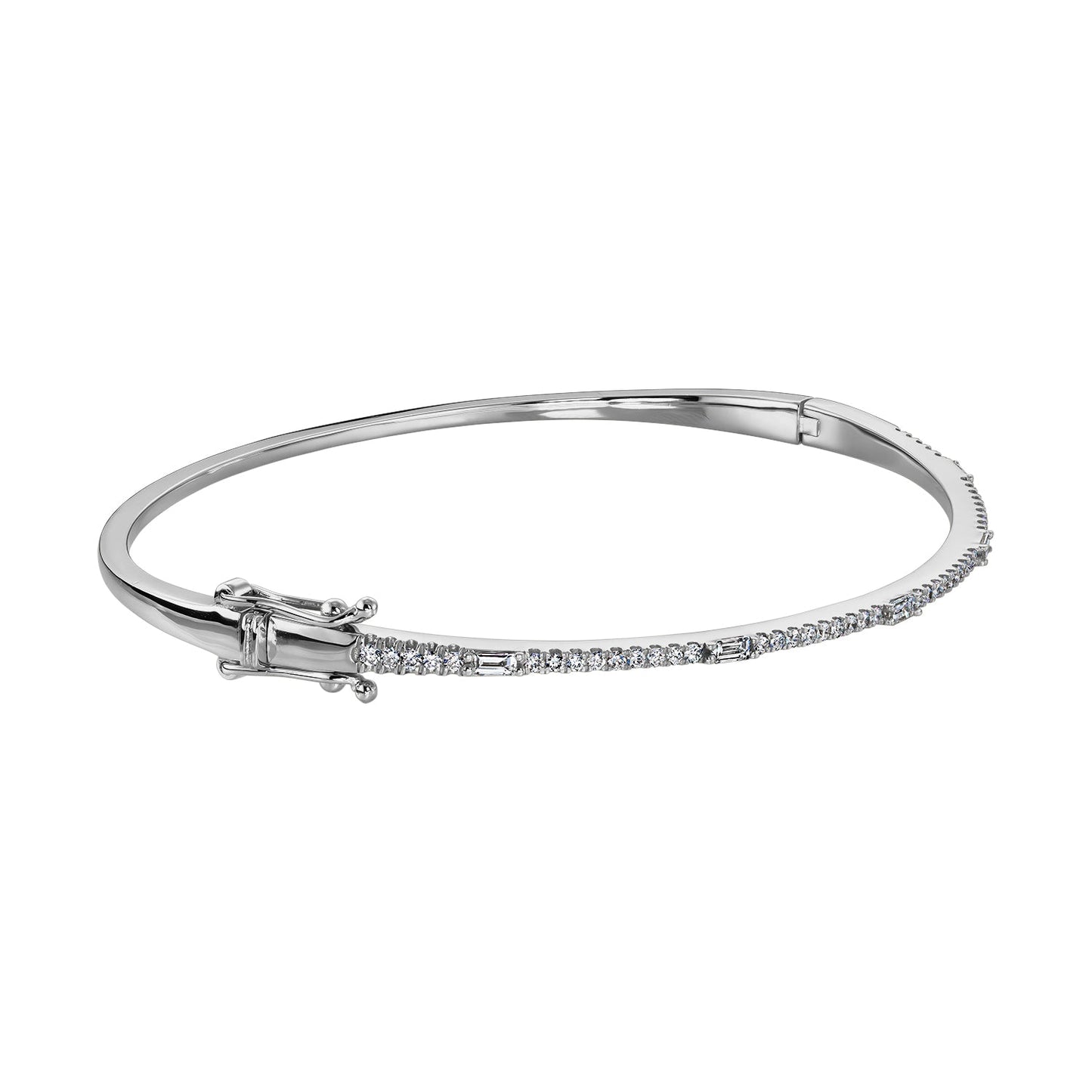 Gold Bangle 14K (585) Lure with Diamonds 0.55 ct - White