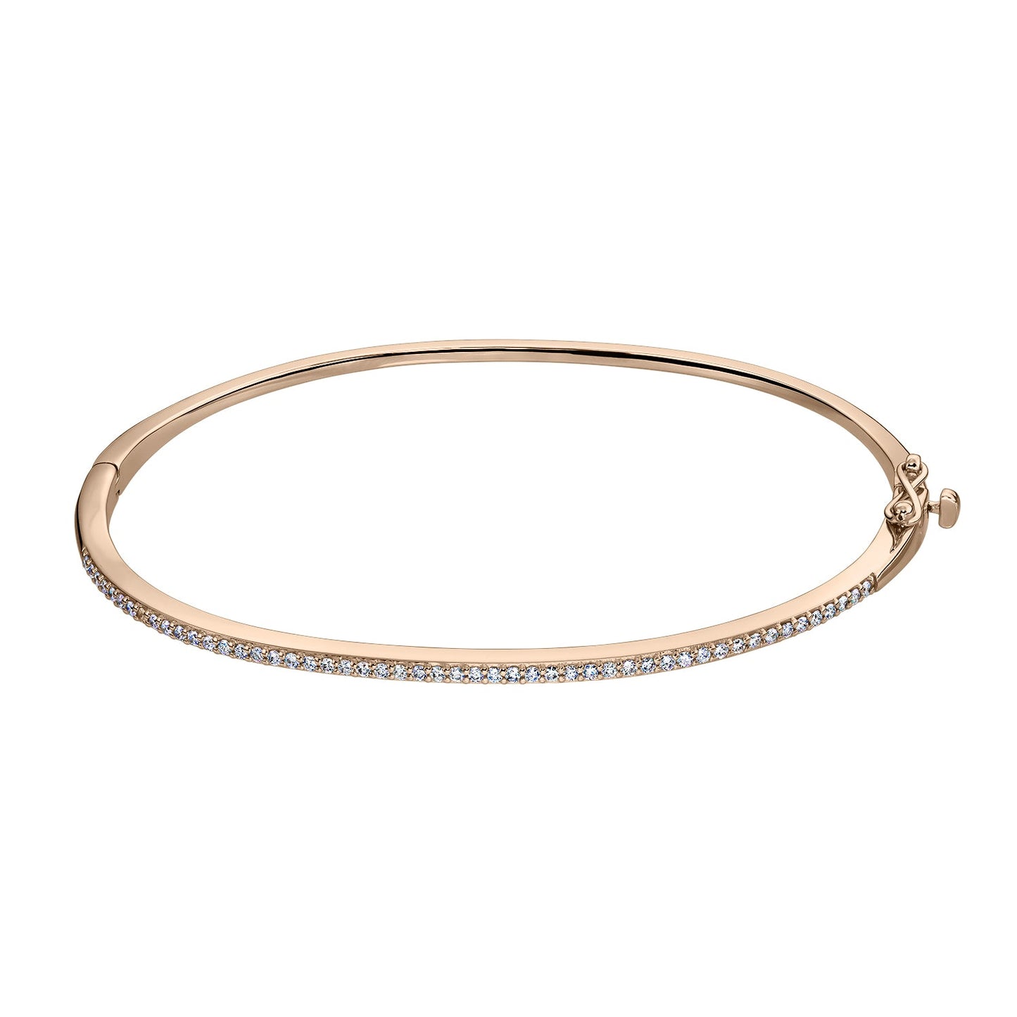 Gold Bangle 14K (585) Enthrall with Diamonds 0.40 ct - Pink
