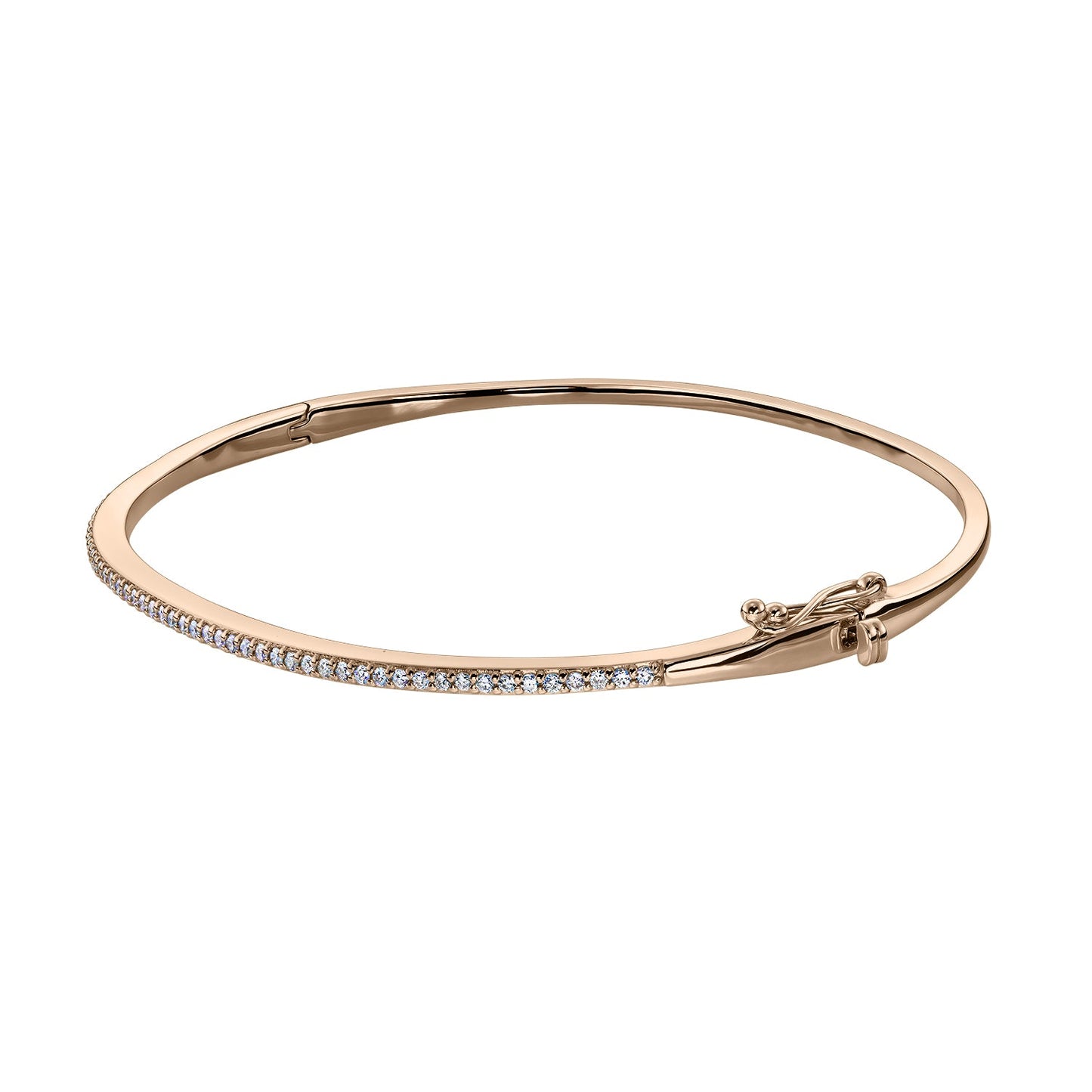 Gold Bangle 14K (585) Enthrall with Diamonds 0.40 ct - Pink