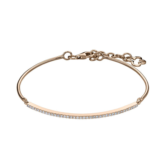 Gold Bracelet 14K (585) Grace with Diamonds 0.22 ct - Pink