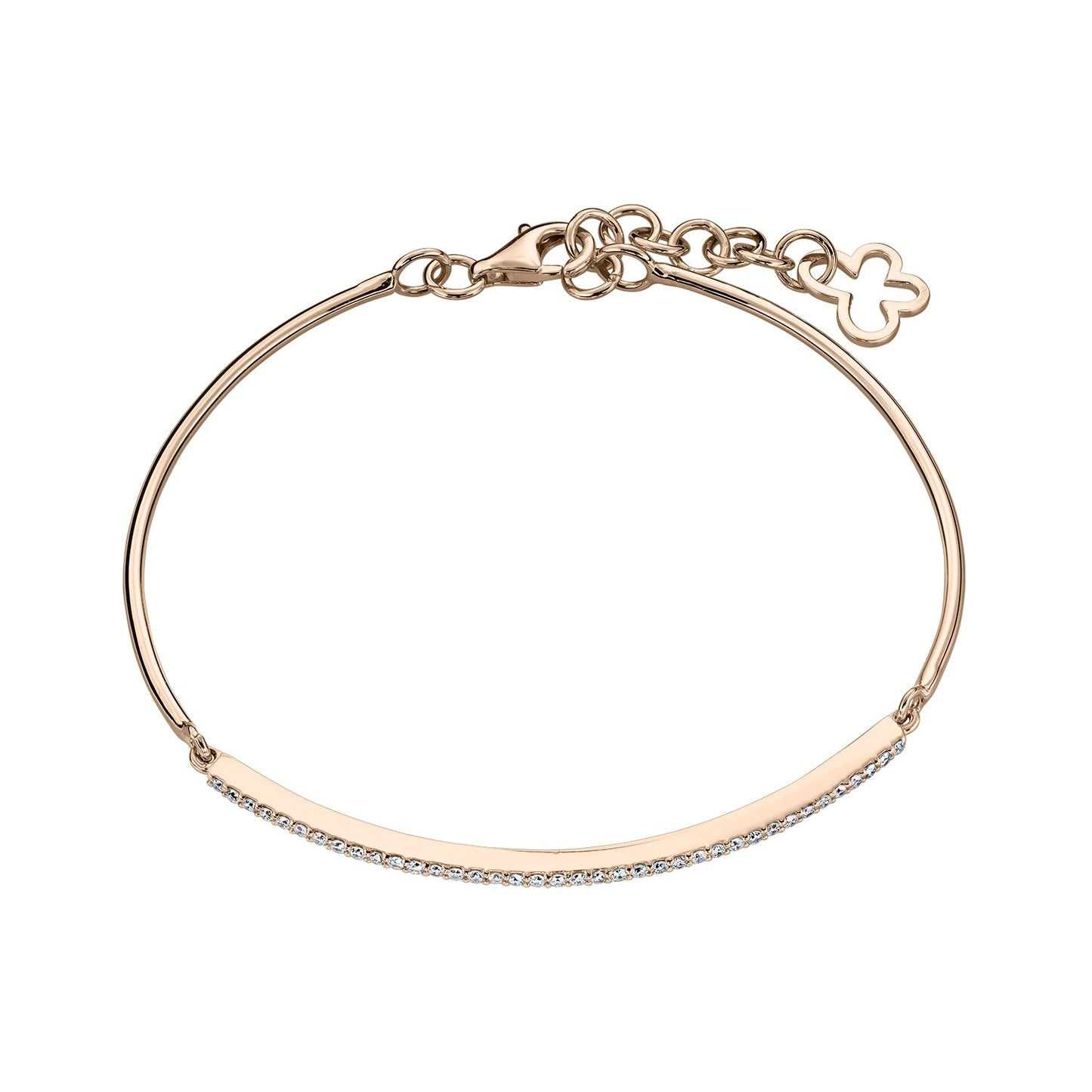 Gold Bracelet 14K (585) Grace with Diamonds 0.22 ct - Pink