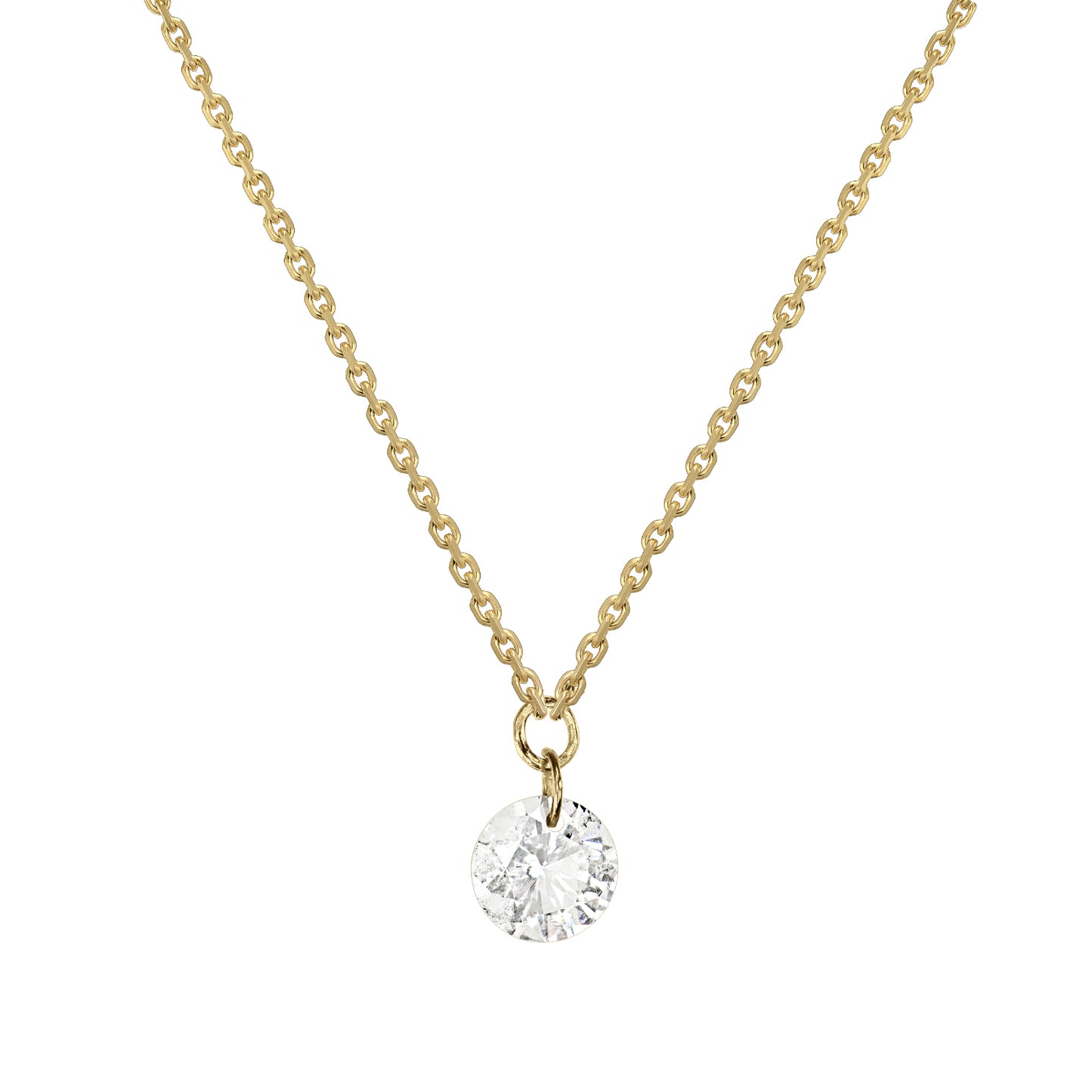 Gold Necklace 14K (585) Wispy with Diamonds 0.07 ct - Gold