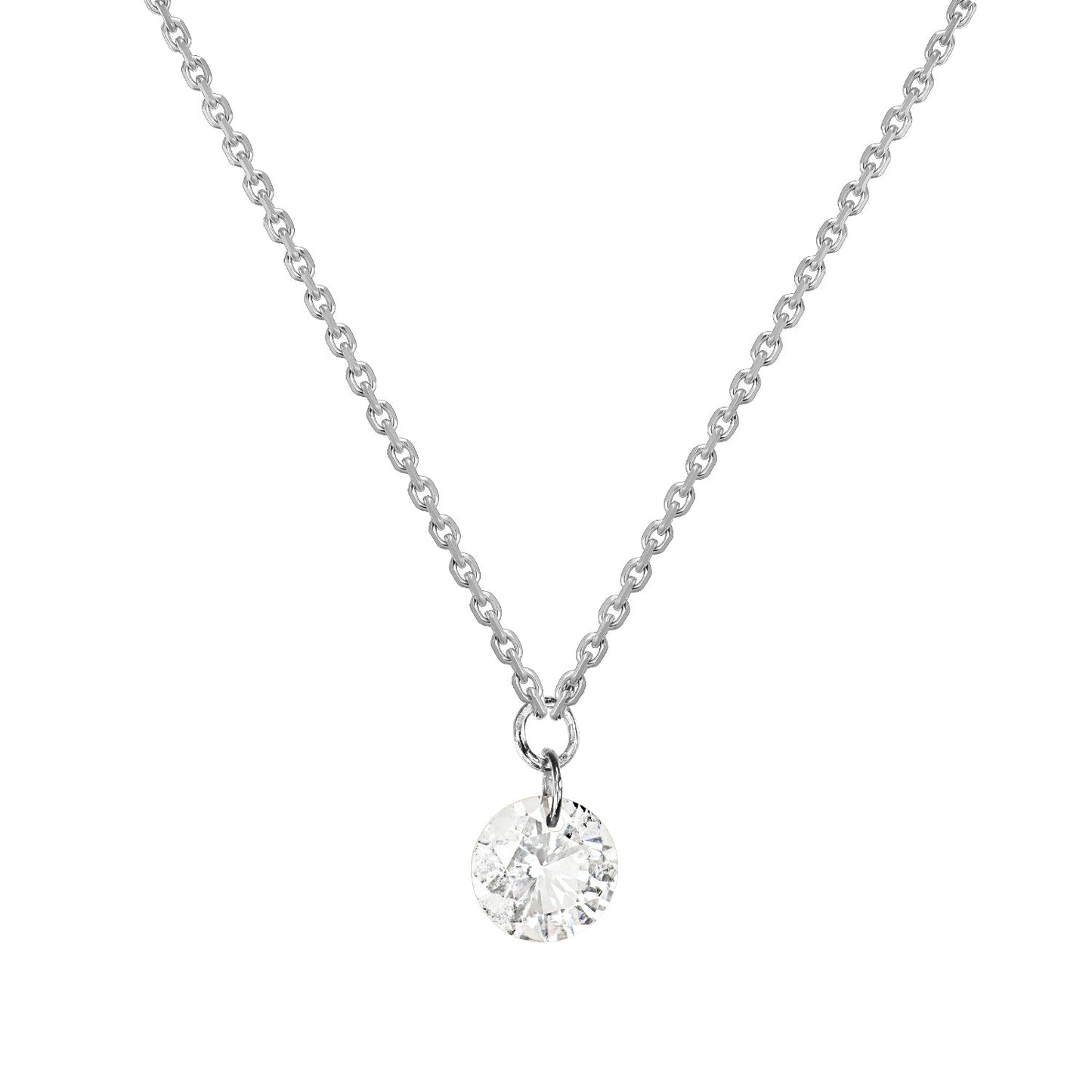 Gold Necklace 14K (585) Wispy with Diamonds 0.07 ct - White