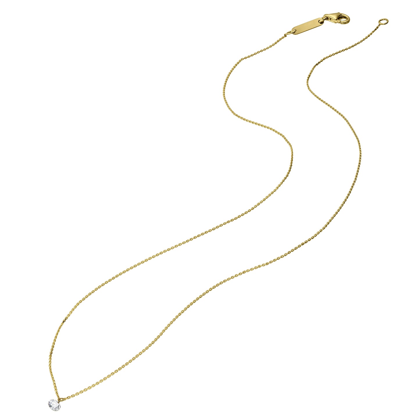 Gold Necklace 14K (585) Wispy with Diamonds 0.07 ct - Gold
