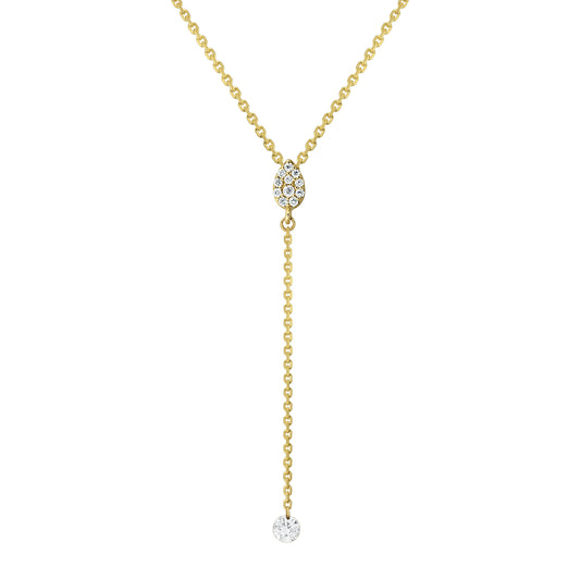 Gold Necklace 14K (585) Dazzle with Diamonds 0.15 ct - Gold