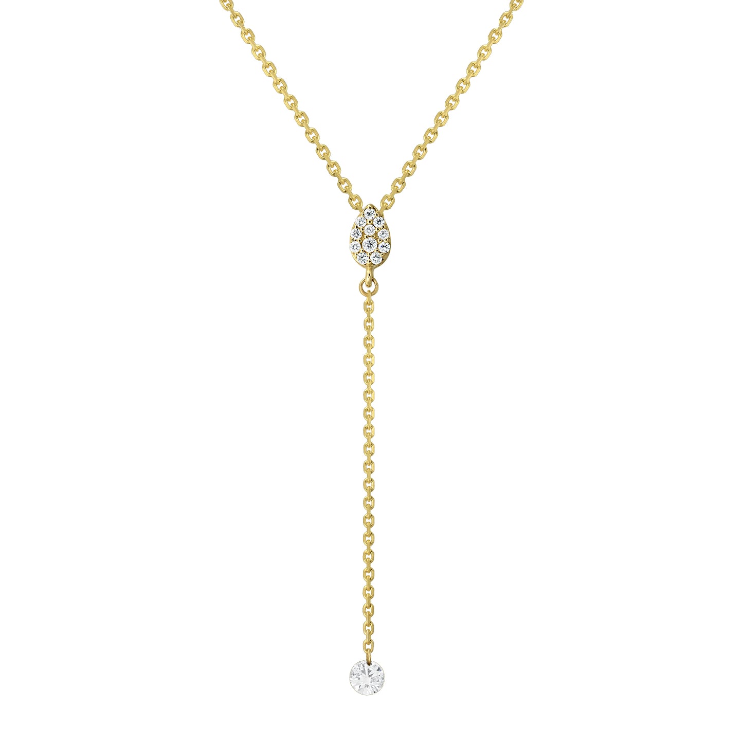 Gold Necklace 14K (585) Dazzle with Diamonds 0.15 ct - Gold