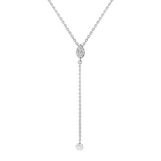 Gold Necklace 14K (585) Dazzle with Diamonds 0.15 ct - White