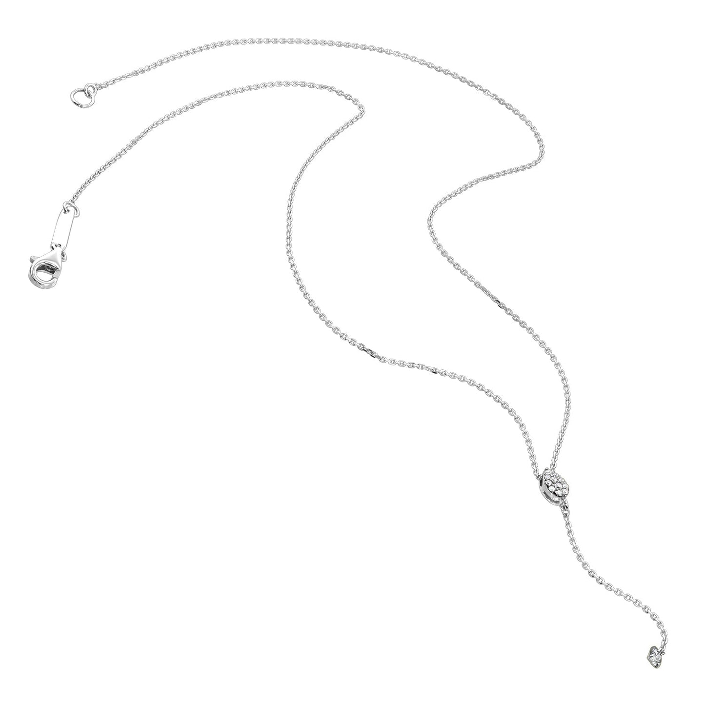 Gold Necklace 14K (585) Dazzle with Diamonds 0.15 ct - White