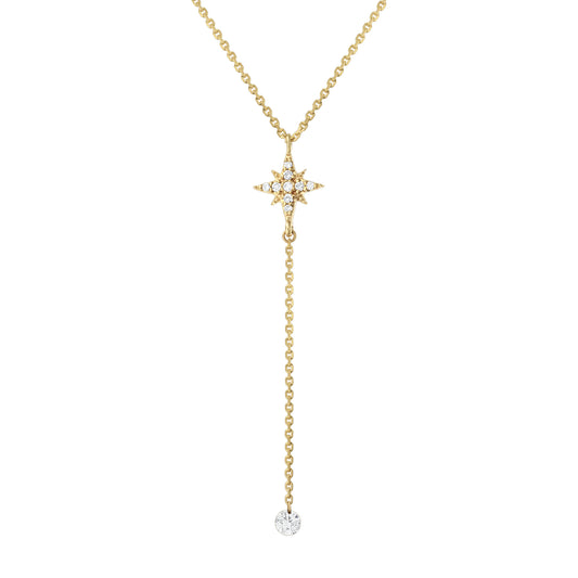 Colier din Aur 14K (585) Celestial cu Diamante 0.15 ct