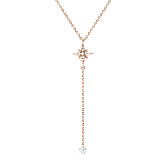 Colier din Aur 14K (585) Celestial cu Diamante 0.15 ct