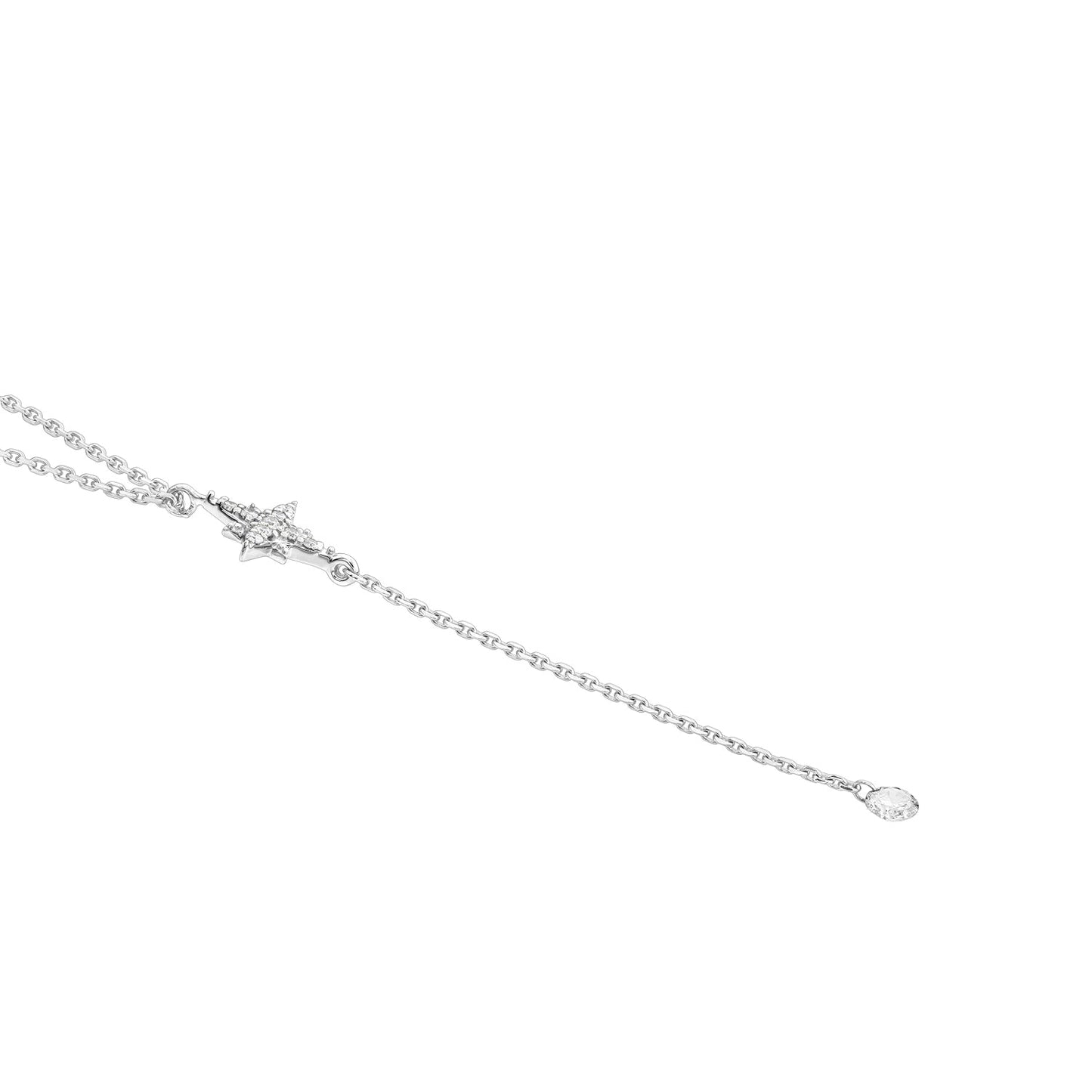 Gold Necklace 14K (585) Celestial with Diamonds 0.15 ct - White