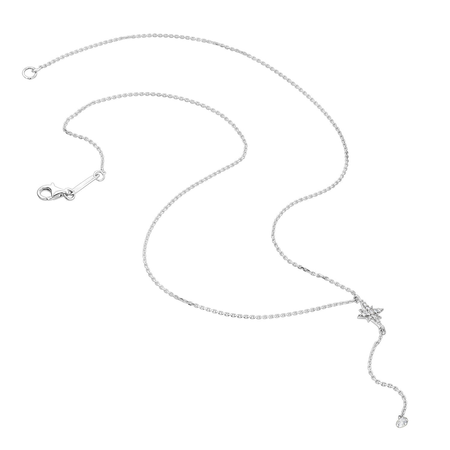 Gold Necklace 14K (585) Celestial with Diamonds 0.15 ct - White