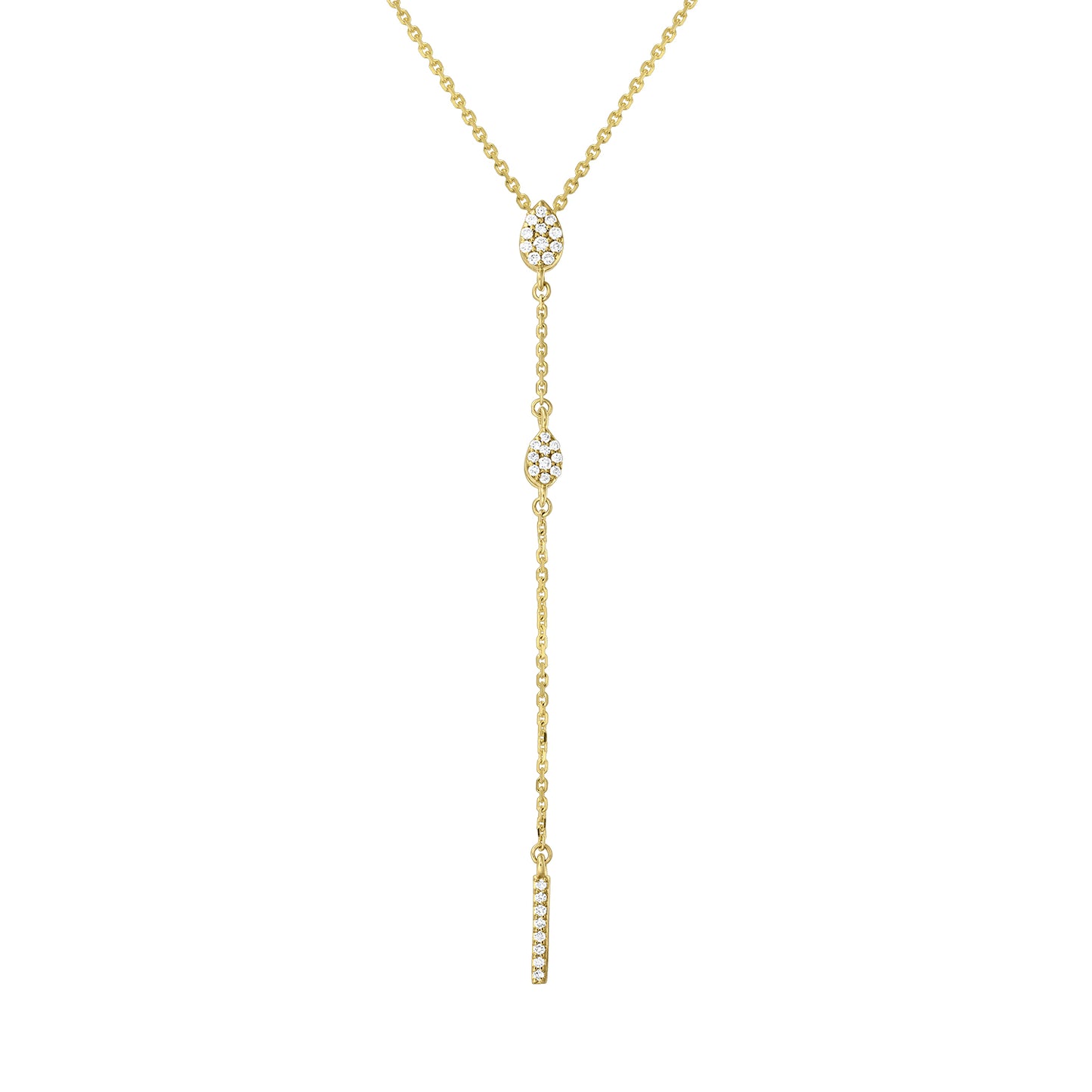 Gold Necklace 14K (585) Serene with Diamonds 0.15 ct - Gold