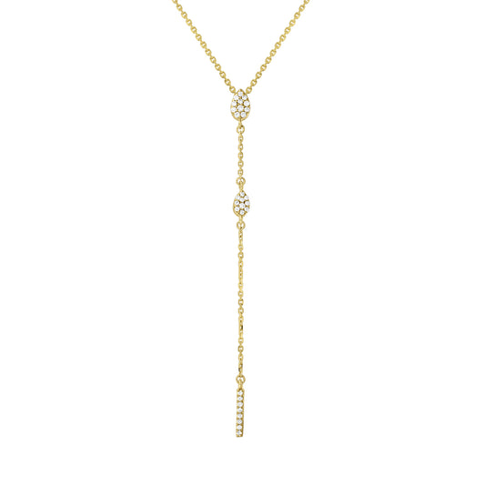 Gold Necklace 14K (585) Serene with Diamonds 0.15 ct - Gold