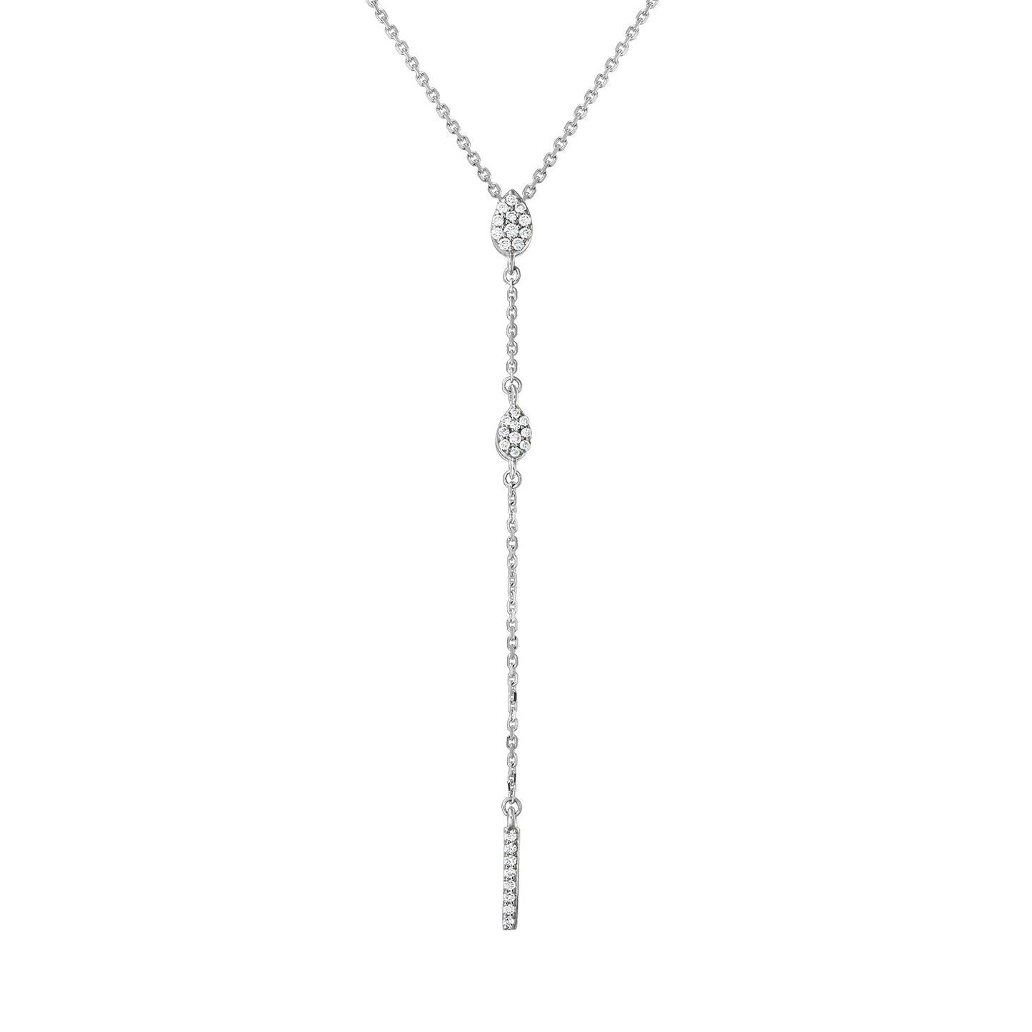 Gold Necklace 14K (585) Serene with Diamonds 0.15 ct - White