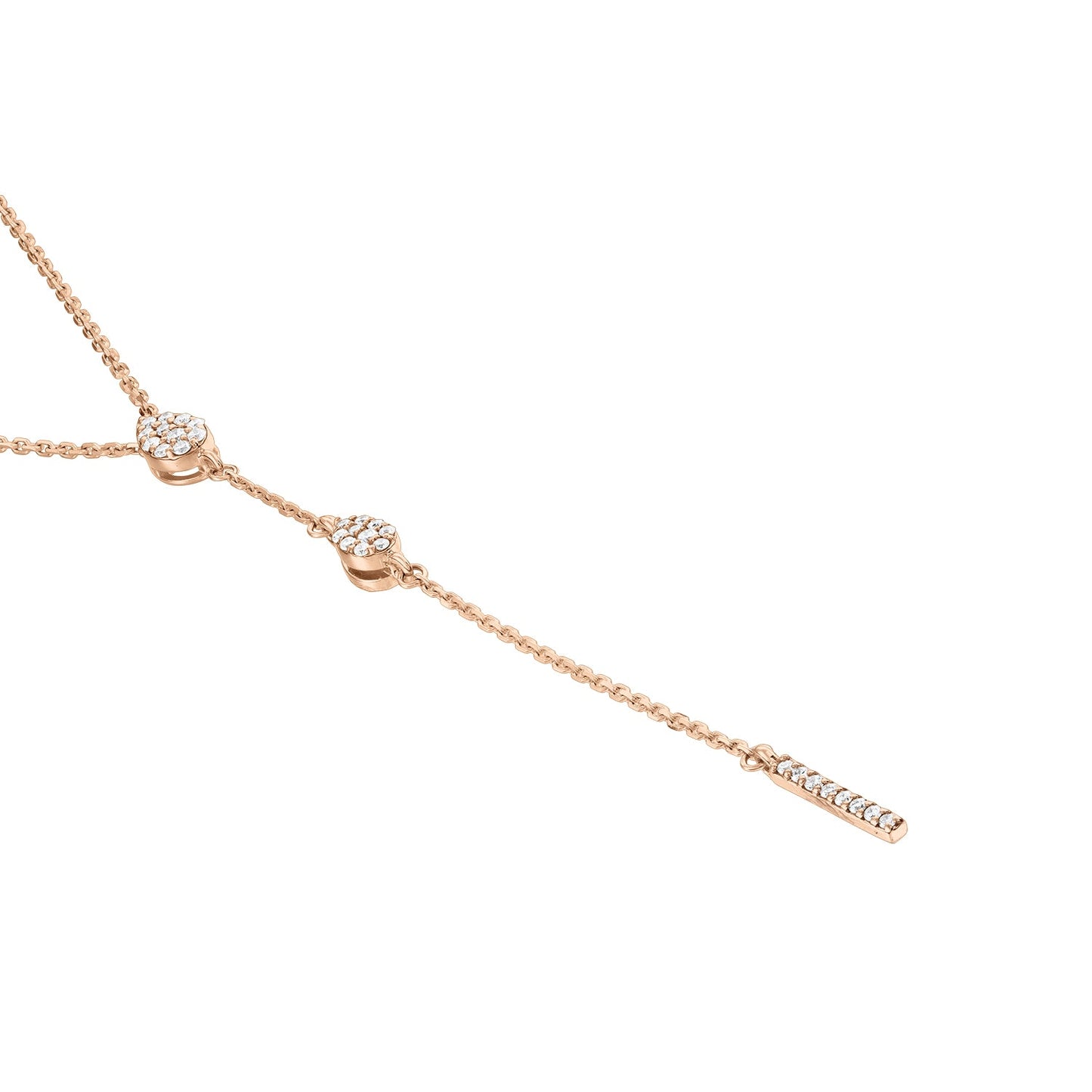 Gold Necklace 14K (585) Serene with Diamonds 0.15 ct - Pink