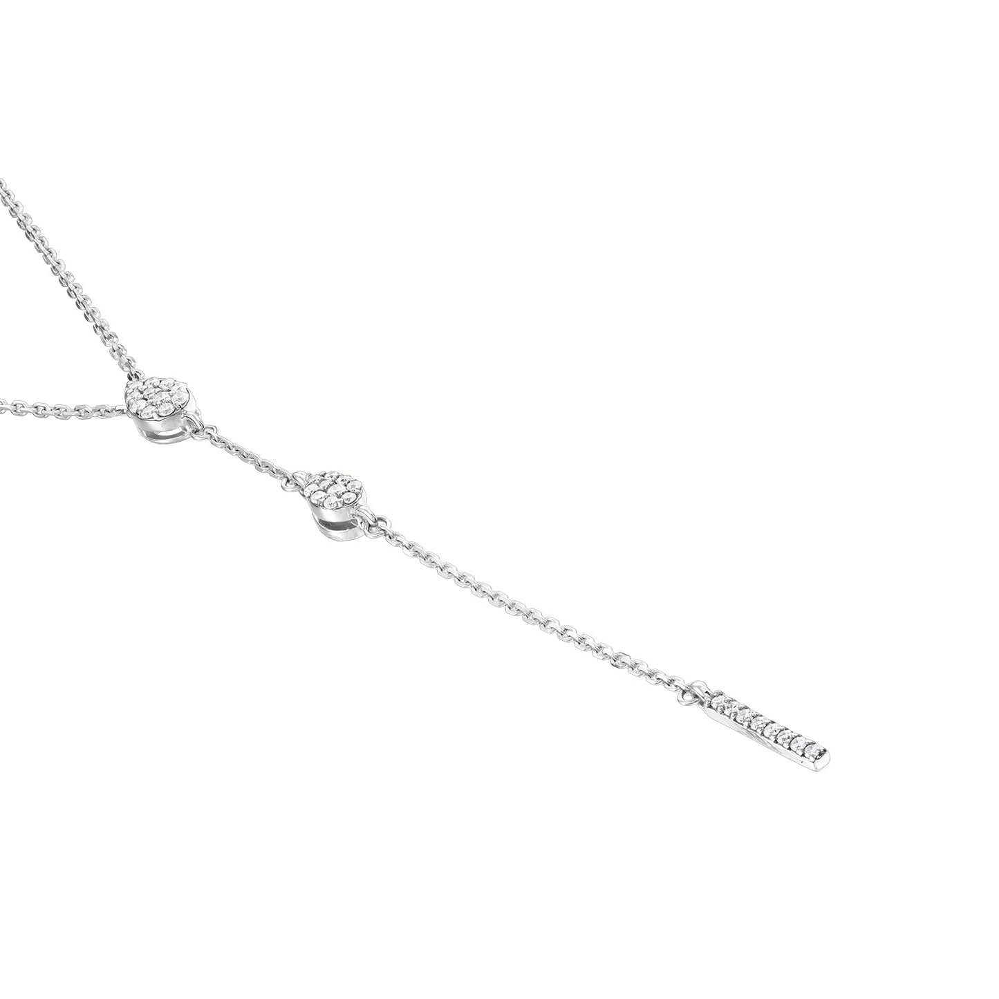 Gold Necklace 14K (585) Serene with Diamonds 0.15 ct - White