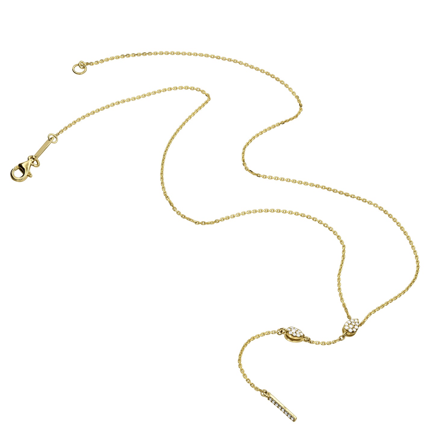 Gold Necklace 14K (585) Serene with Diamonds 0.15 ct - Gold