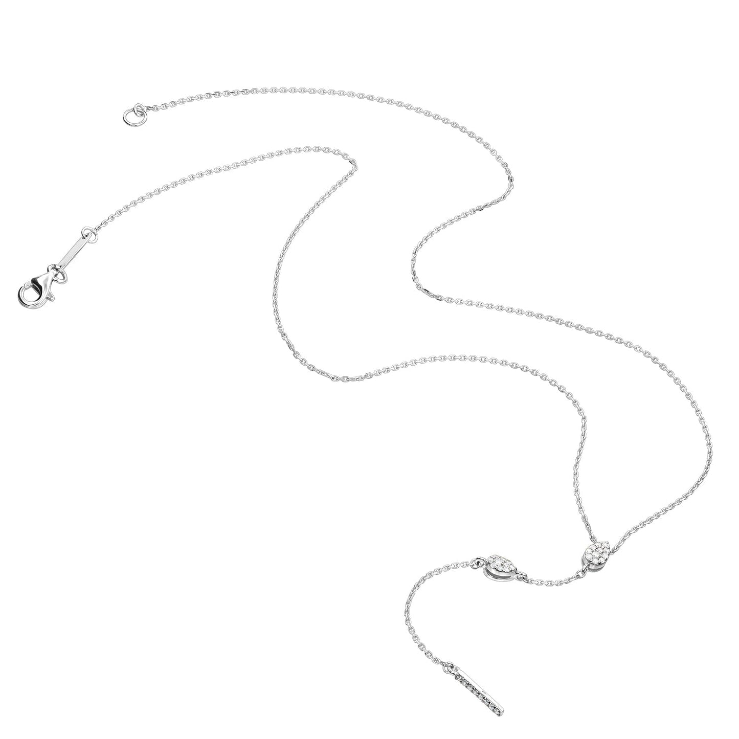 Gold Necklace 14K (585) Serene with Diamonds 0.15 ct - White
