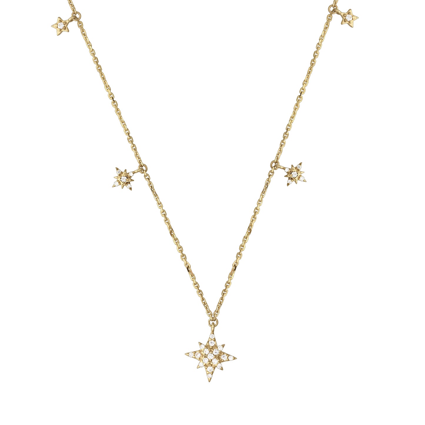 Gold Choker 14K (585) Celestial with Diamonds 0.15 ct - Gold