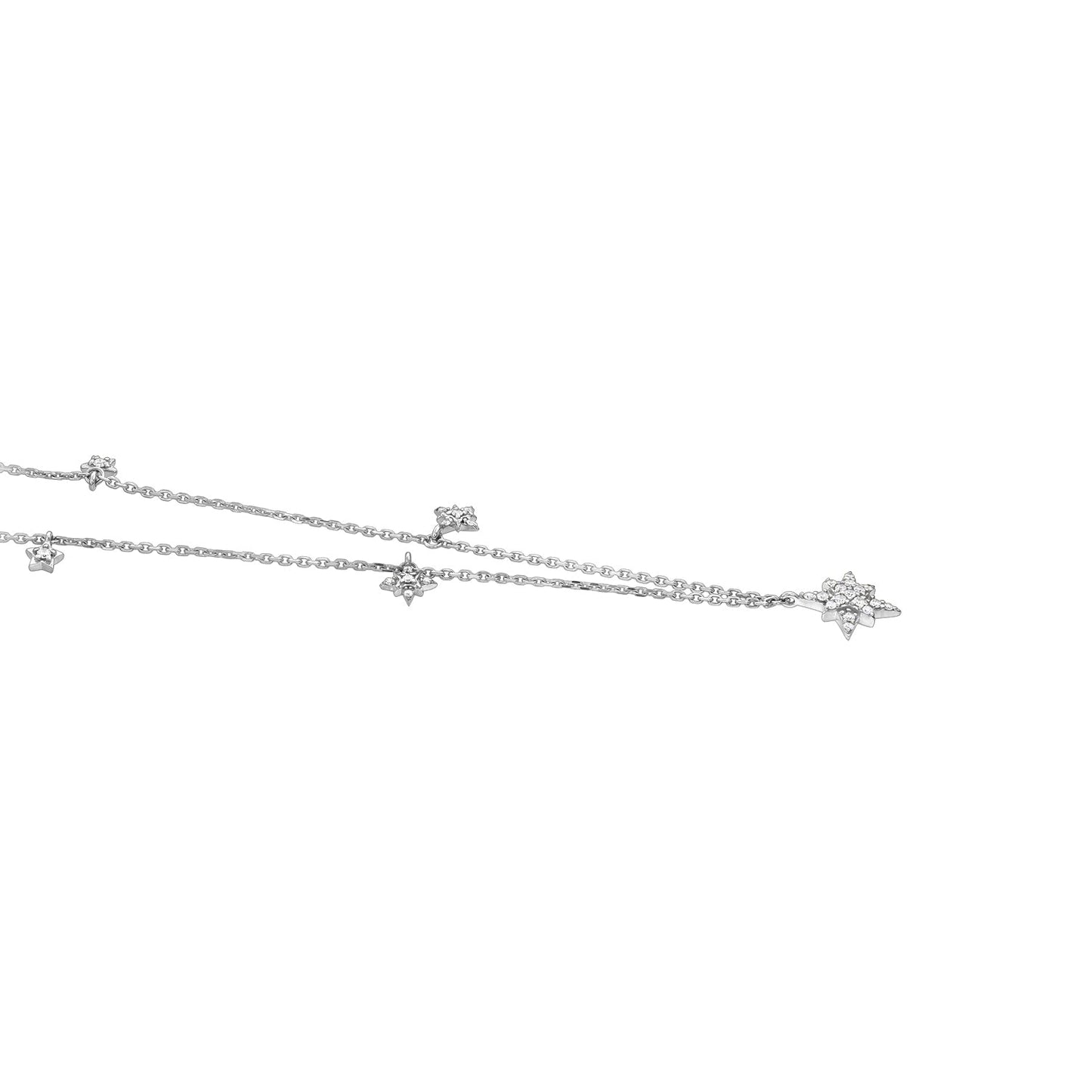 Gold Choker 14K (585) Celestial with Diamonds 0.15 ct - White