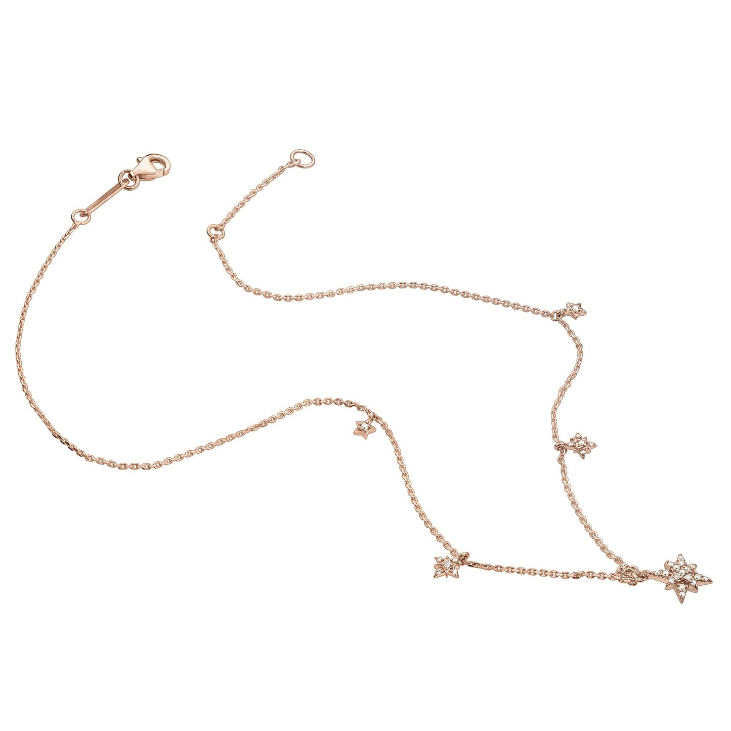 Gold Choker 14K (585) Celestial with Diamonds 0.15 ct - Pink