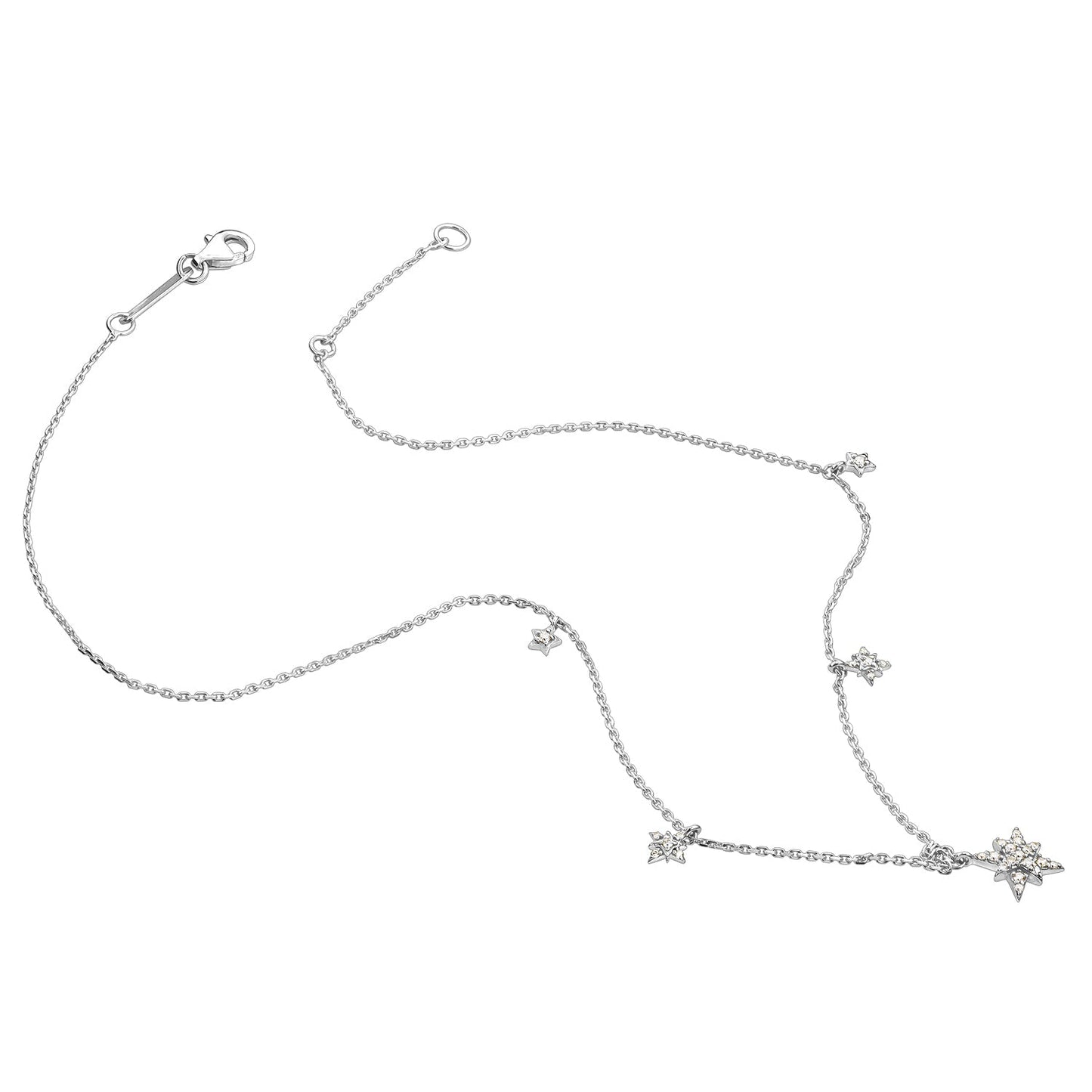 Gold Choker 14K (585) Celestial with Diamonds 0.15 ct - White