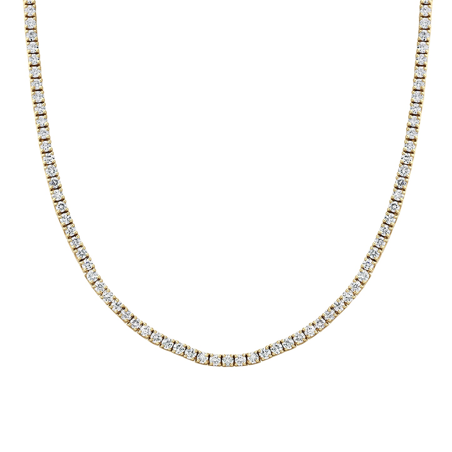 Gold Tennis Necklace 14K (585) Eternity with Diamonds 4.55 ct - Gold