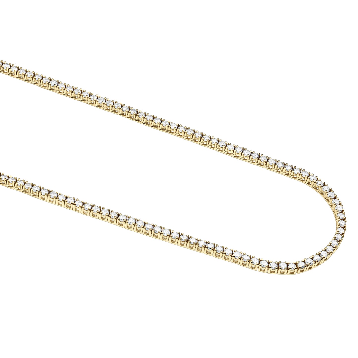 Gold Tennis Necklace 14K (585) Eternity with Diamonds 4.55 ct - Gold