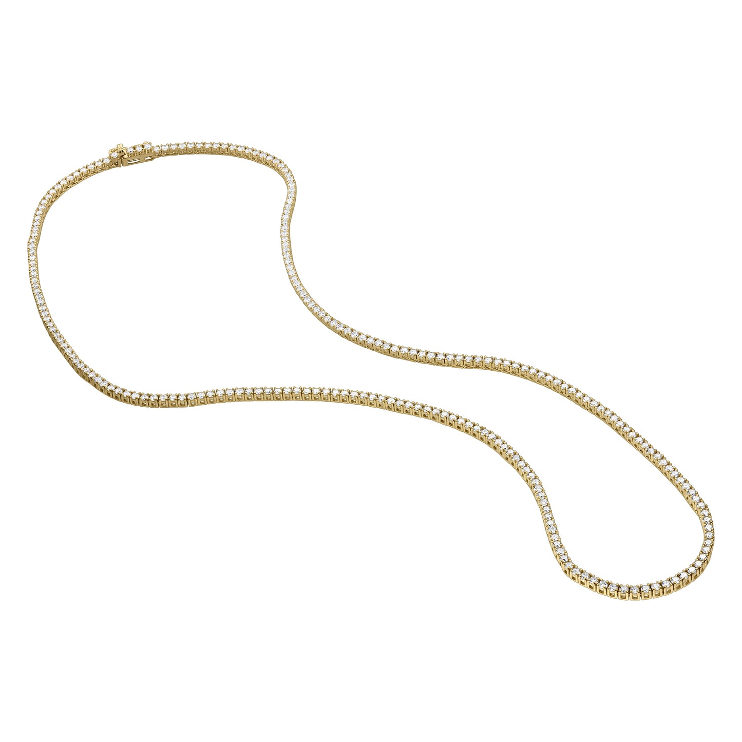 Gold Tennis Necklace 14K (585) Eternity with Diamonds 4.55 ct - Gold