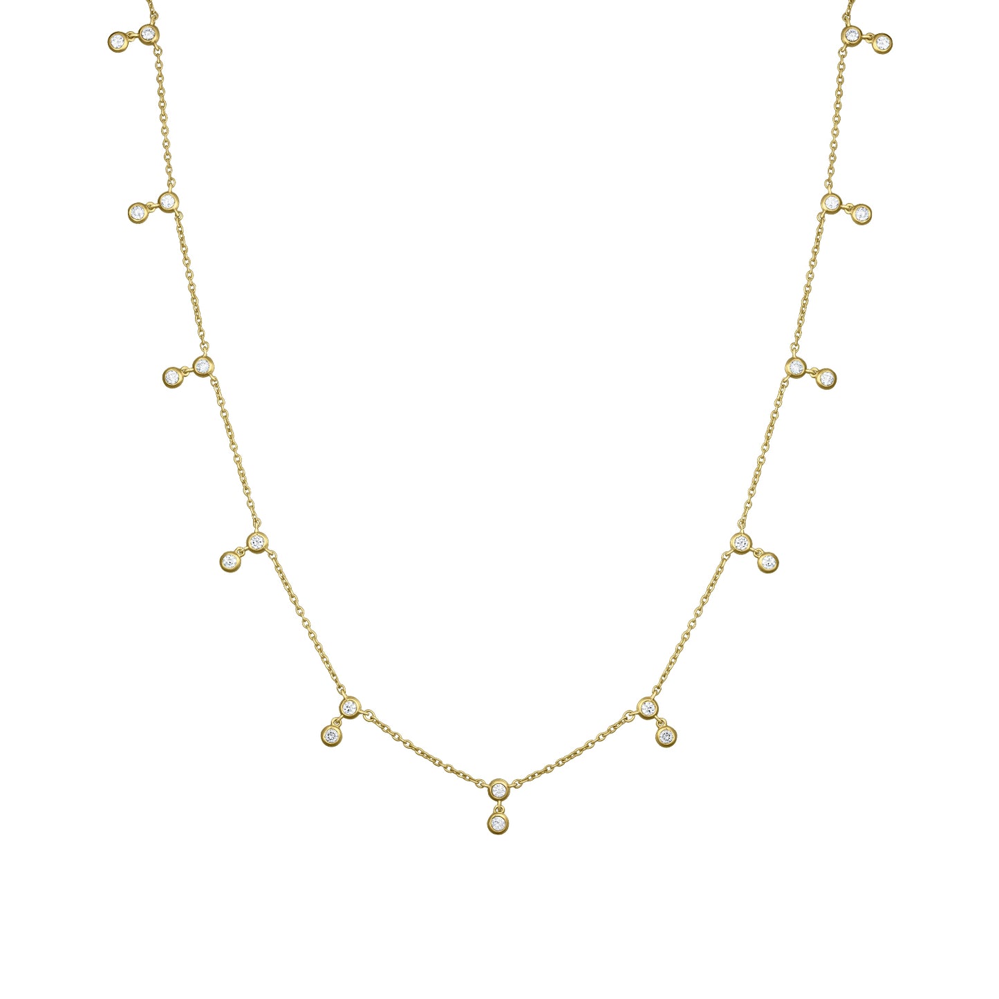 Gold Necklace 14K (585) Eden with Diamonds 0.55 ct - Gold
