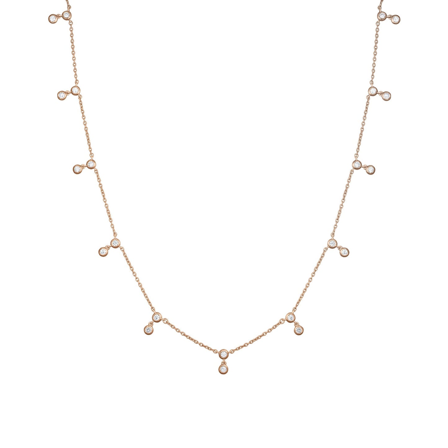 Gold Necklace 14K (585) Eden with Diamonds 0.55 ct - Pink