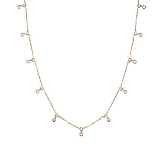 Gold Necklace 14K (585) Eden with Diamonds 0.55 ct - Pink