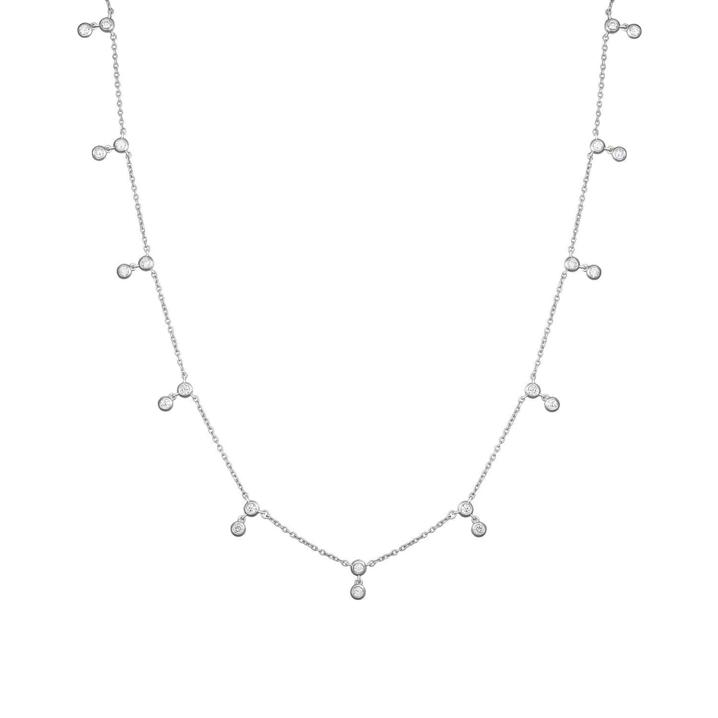 Gold Necklace 14K (585) Eden with Diamonds 0.55 ct - White