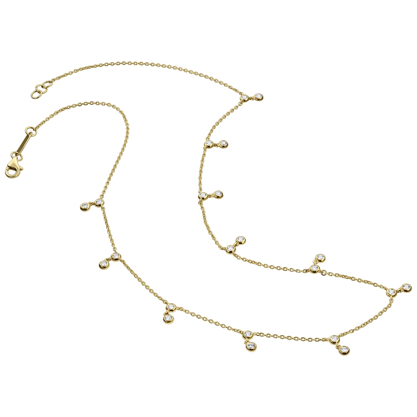 Gold Necklace 14K (585) Eden with Diamonds 0.55 ct - Gold