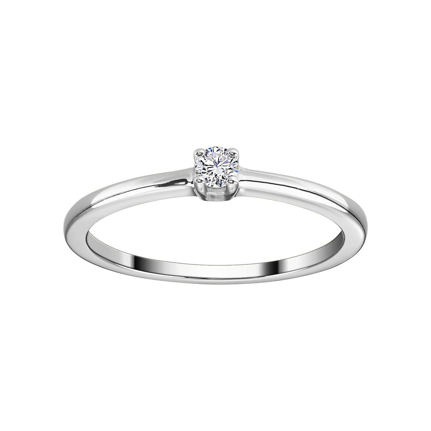 Gold Ring 14K (585) Sole with Diamond 0.07 ct - White