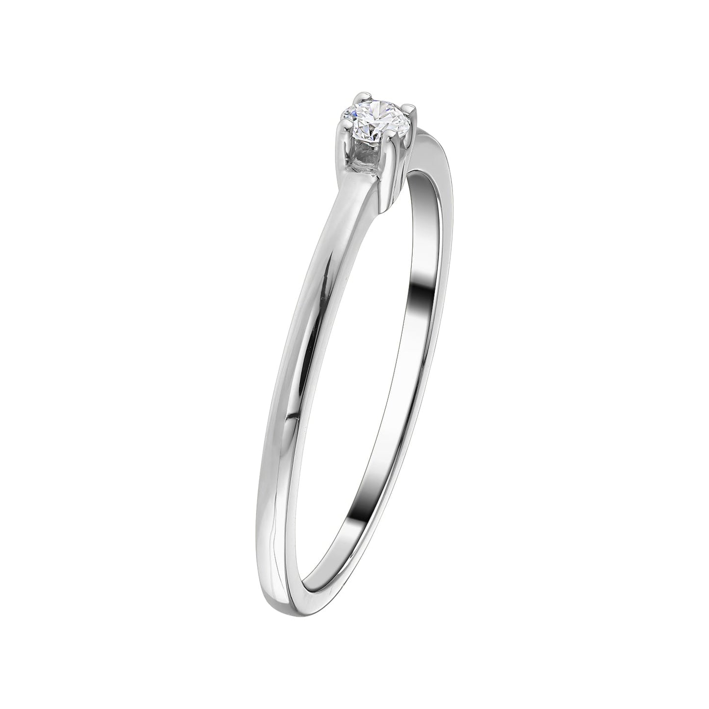 Gold Ring 14K (585) Sole with Diamond 0.07 ct - White