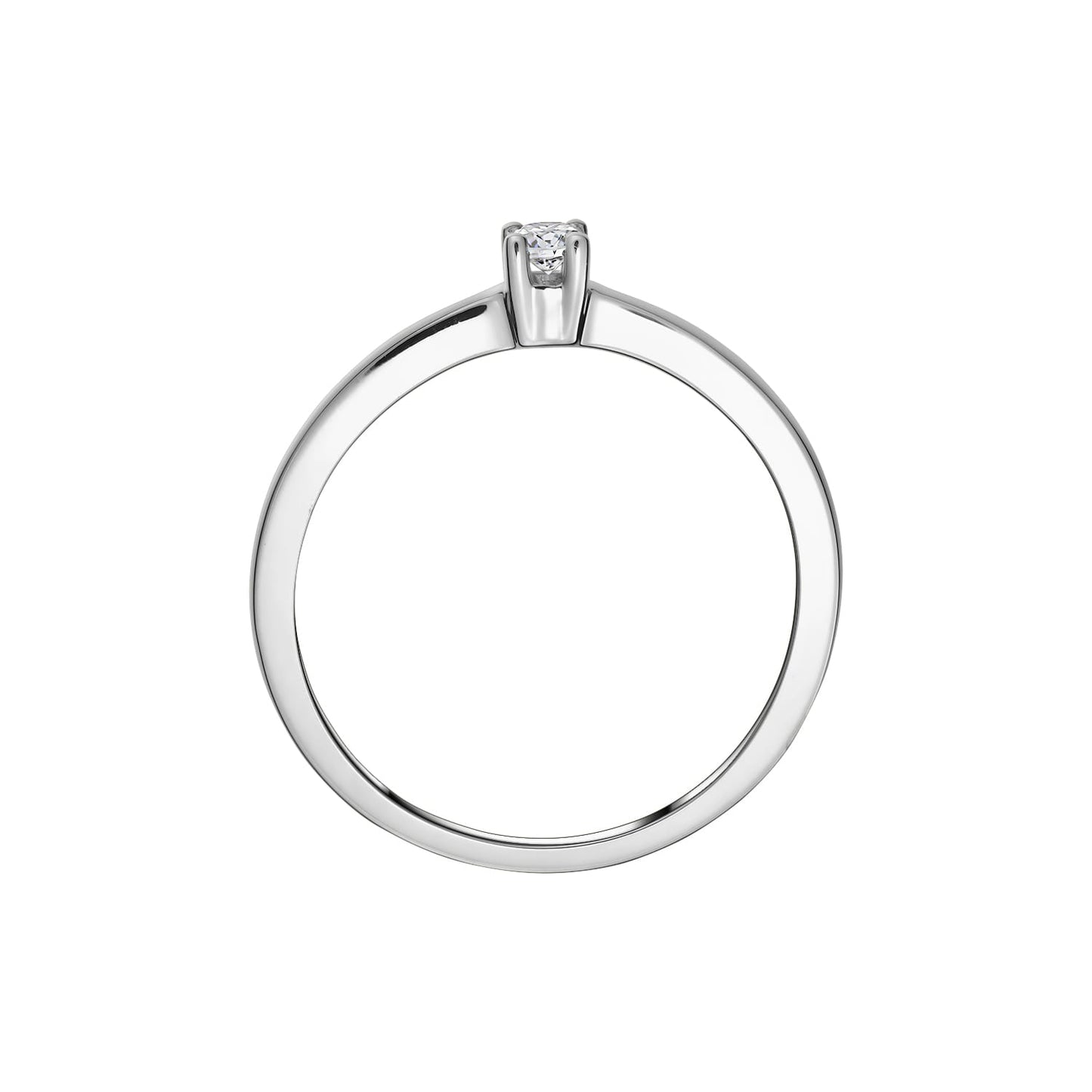 Gold Ring 14K (585) Sole with Diamond 0.07 ct - White