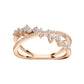 Gold Ring 14K (585) Radiant with Diamonds 0.40 ct - Pink