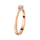Gold Ring 14K (585) Sole with Diamond 0.10 ct - Pink