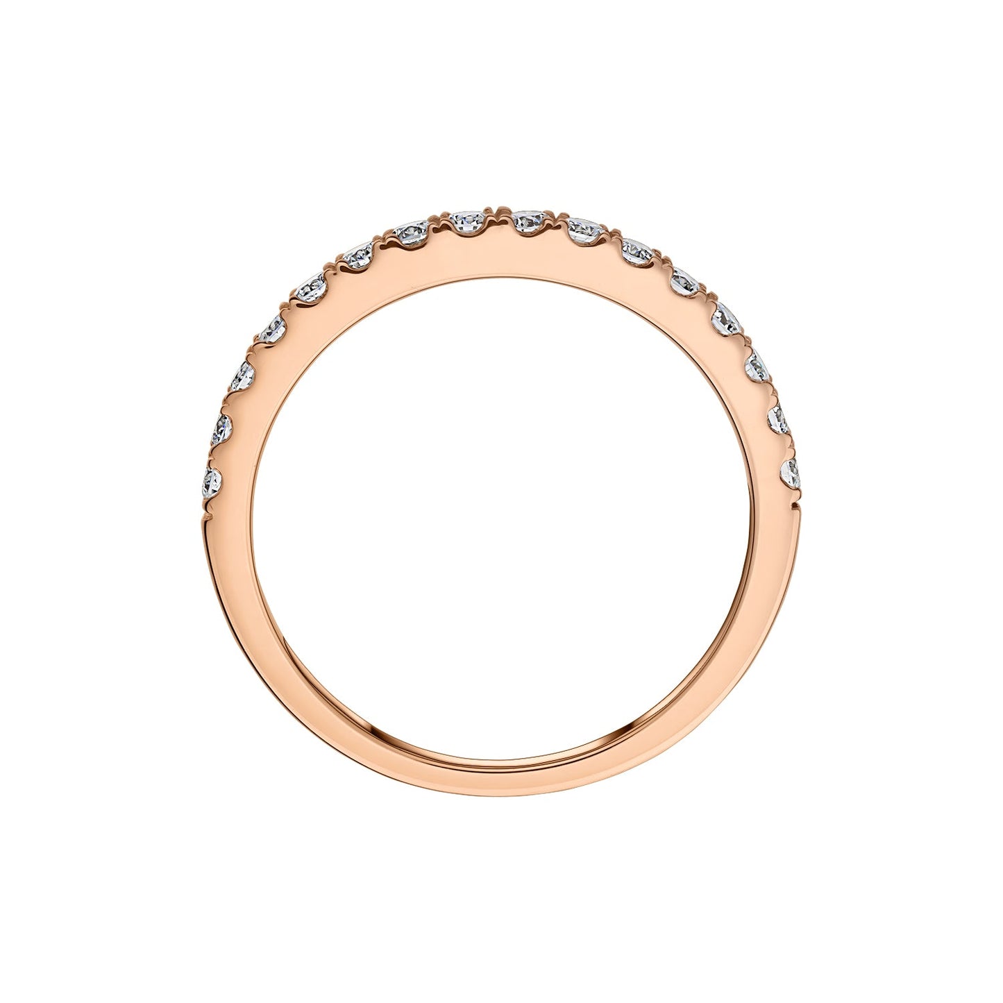 Gold Ring 14K (585) Eternity with Diamonds 0.35 ct - Pink