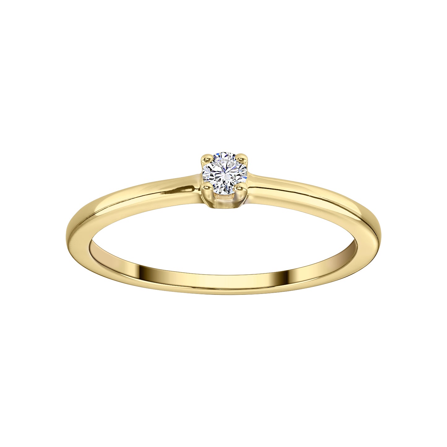 Gold Ring 14K (585) Sole with Diamond 0.07 ct - Gold